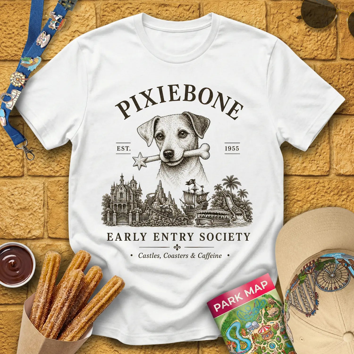 PixieBone [Elite] T-Shirt for Theme Park Fans (White)