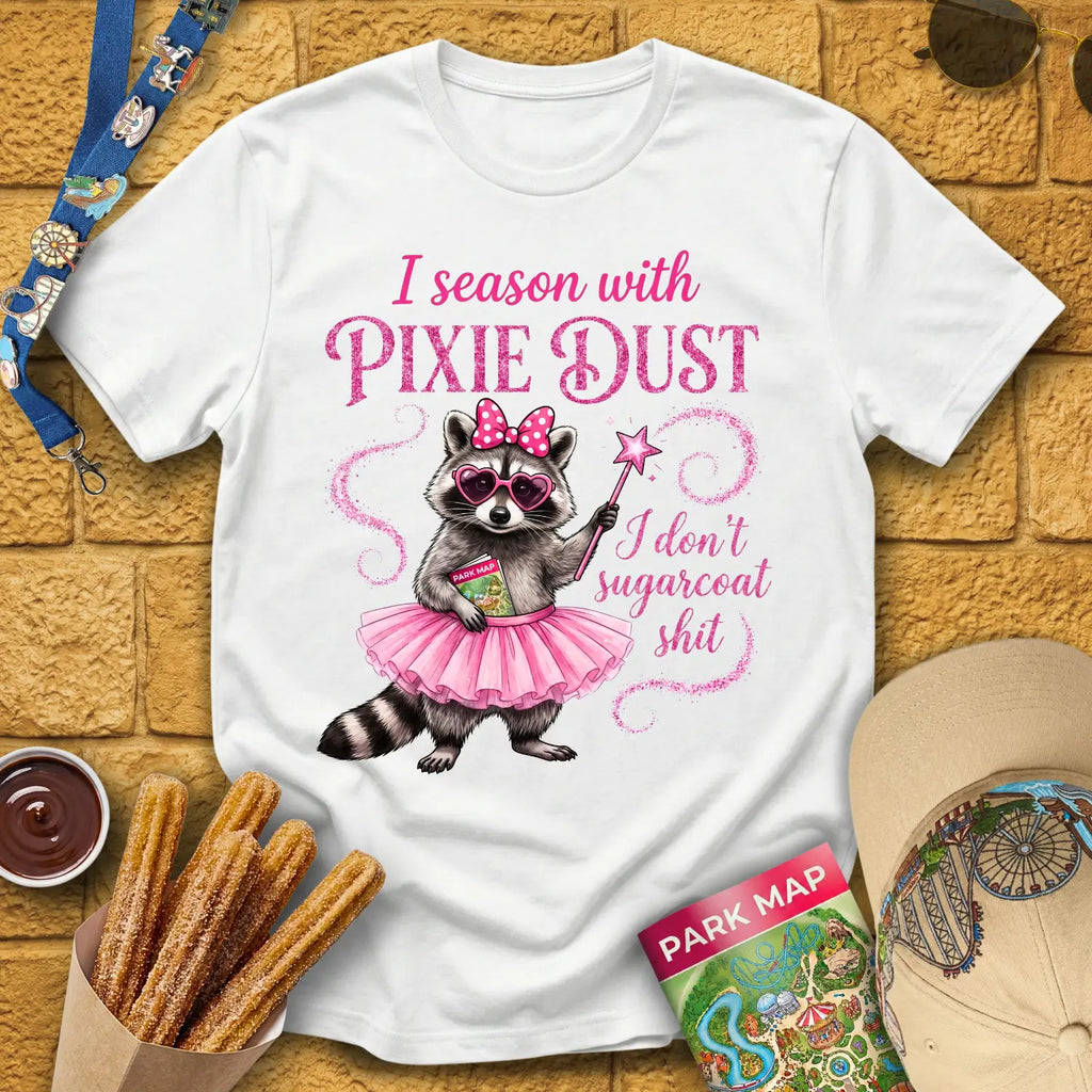 Season With Pixie Dust [Dreamy] T-Shirt for Theme Park Fans (White)