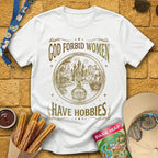 Women Hobbies [RetroArtsy] T-Shirt for Theme Park Fans (White)