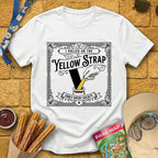 Yellow Strap [Victorian] T-Shirt for Theme Park Fans (White)