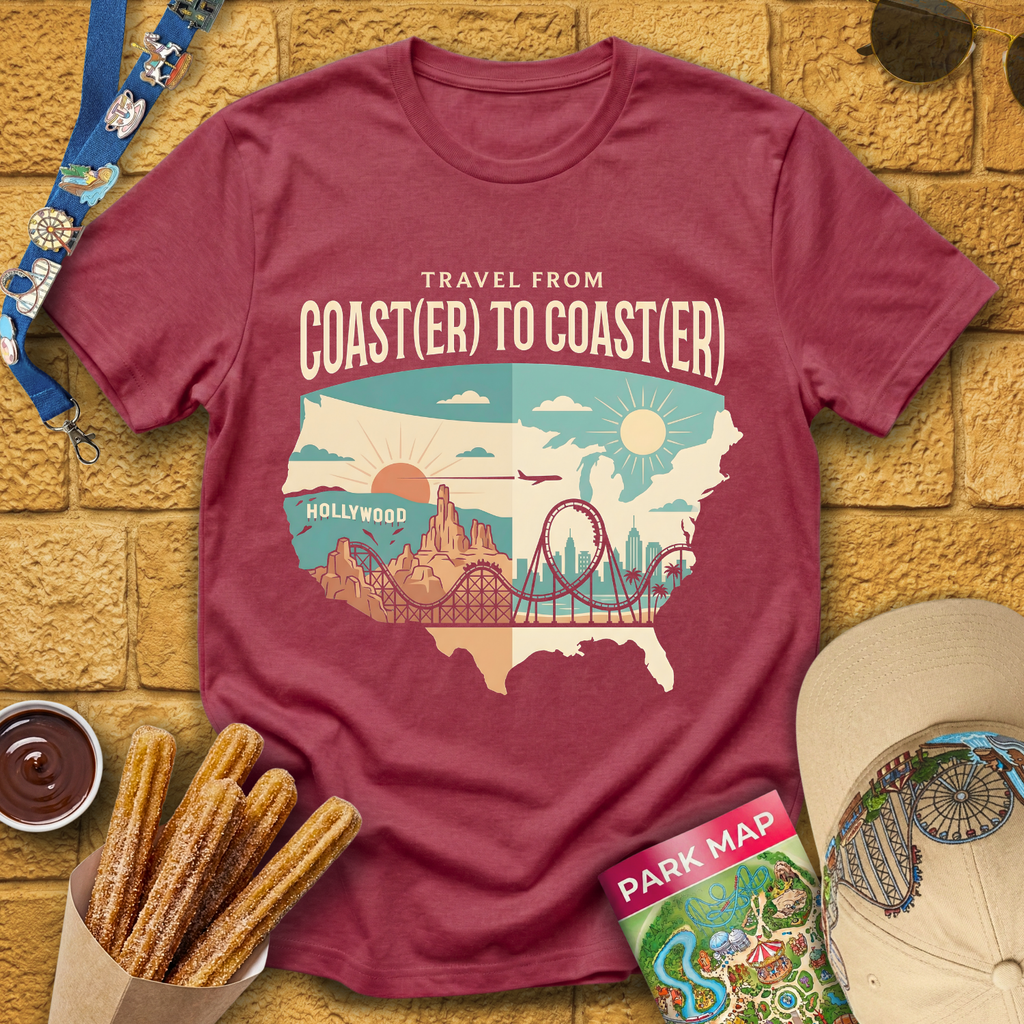 Coast(er) to Coast(er) [Map] T-Shirt