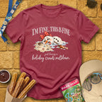 Holiday Crowds Meltdown [RetroFolk] T-Shirt for Theme Park Fans (Heather Cardinal)
