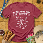 OW! Me After... [Sketch] T-Shirt for Theme Park Fans (Heather Cardinal)