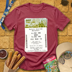 Skip The Line Ticket [Retro] T-Shirt for Theme Park Fans (Heather Cardinal)