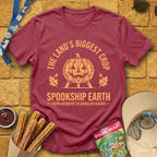 Spookship Earth [Emblem] T-Shirt for Theme Park Fans (Heather Cardinal)