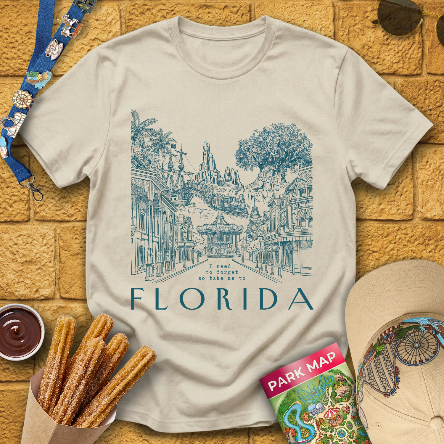 Take Me To Florida [LineArt] T-Shirt