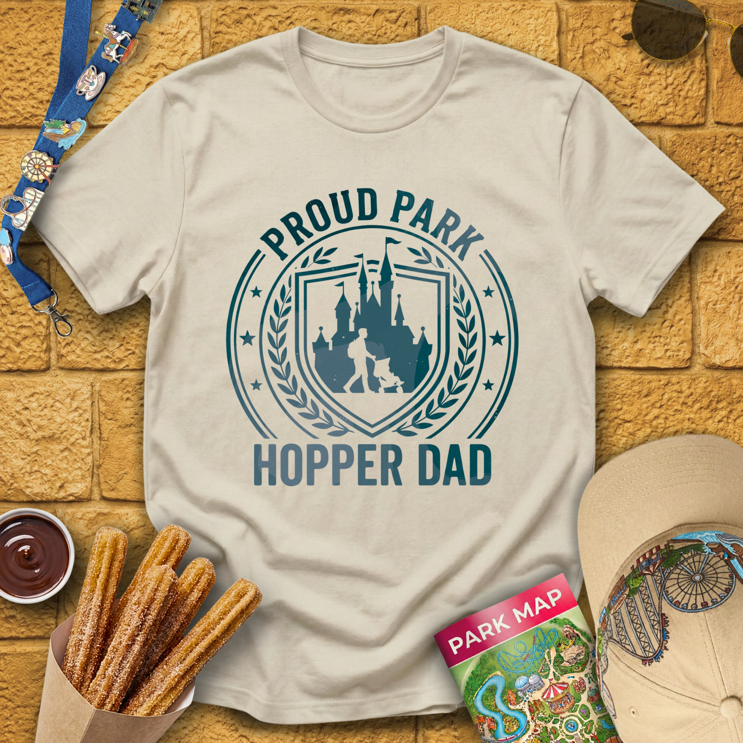Proud Park Hopper Dad [Badge] T-Shirt