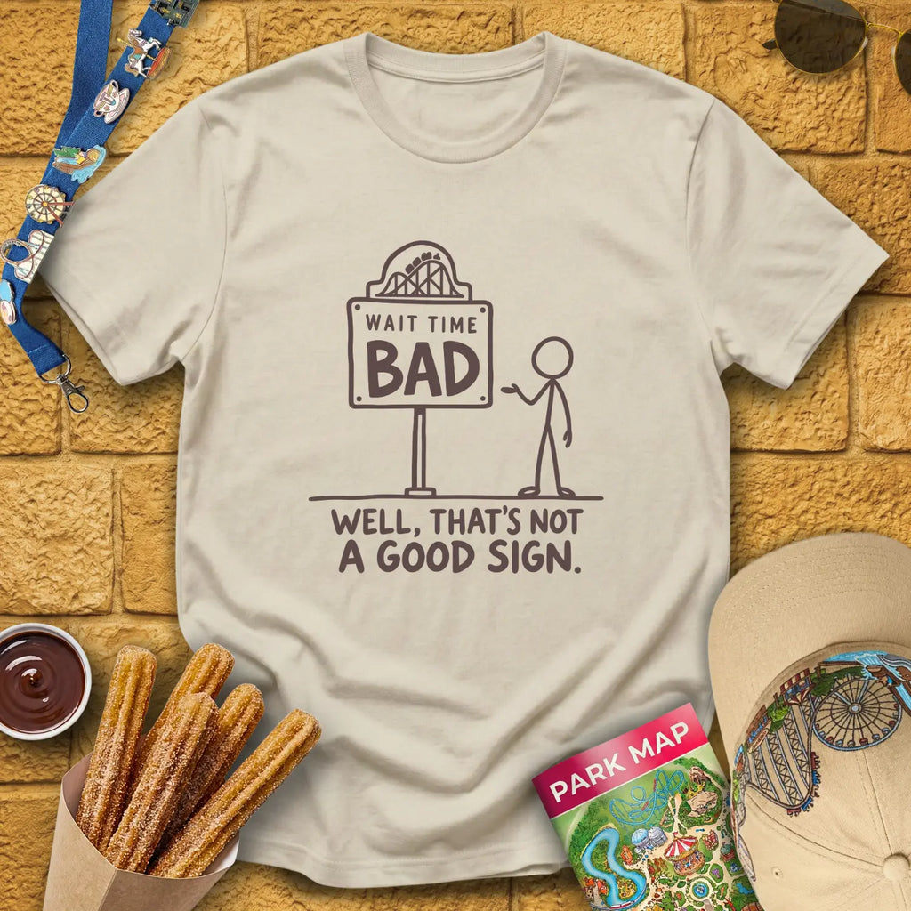 Bad Wait Time [Illu] T-Shirt for Theme Park Fans (Sand)