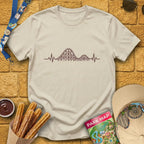 Coaster Heartbeat [Illu] T-Shirt for Theme Park Fans (Sand)