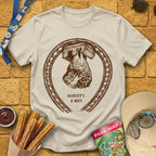 Coaster Owl [LinoCut] T-Shirt for Theme Park Fans (Sand)