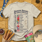 Drinking Checklist [Voyage] T-Shirt for Theme Park Fans (Sand)