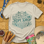 First At Rope Drop [VictorianBadge] T-Shirt for Theme Park Fans (Sand)