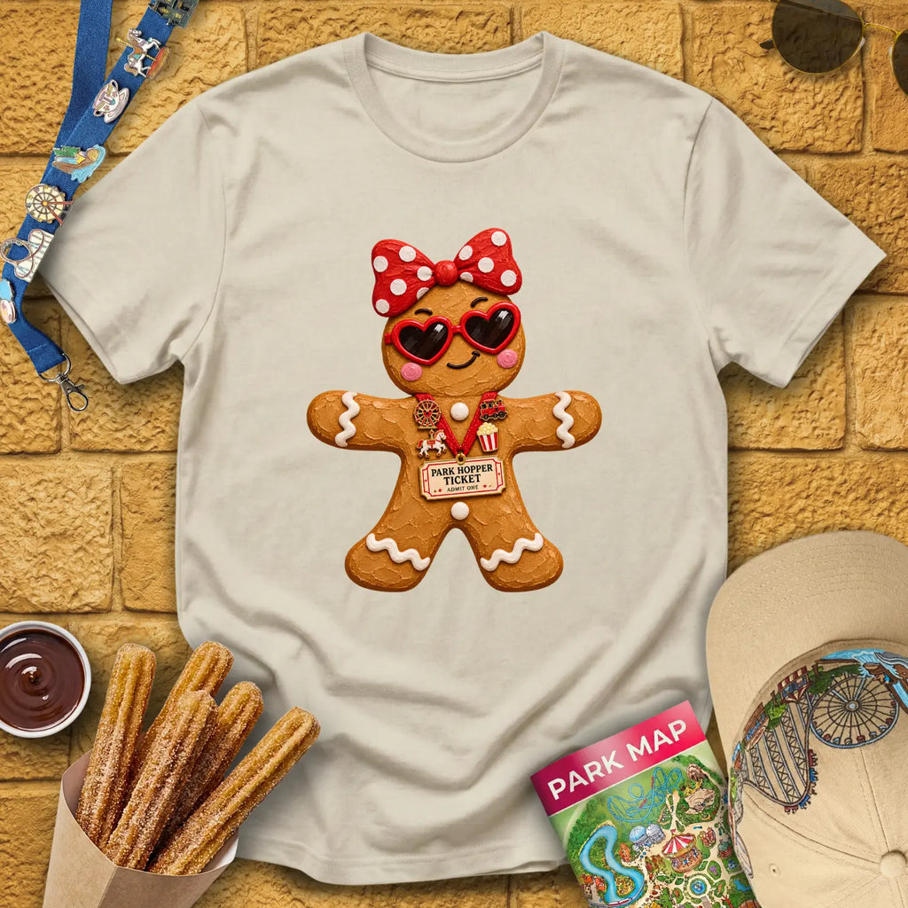 Gingerbread Lady [Impasto] T-Shirt for Theme Park Fans (Sand)