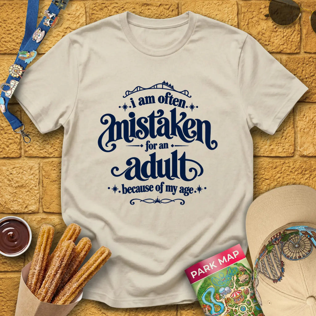 Mistaken For Adult [Victorian] T-Shirt for Theme Park Fans (Sand)
