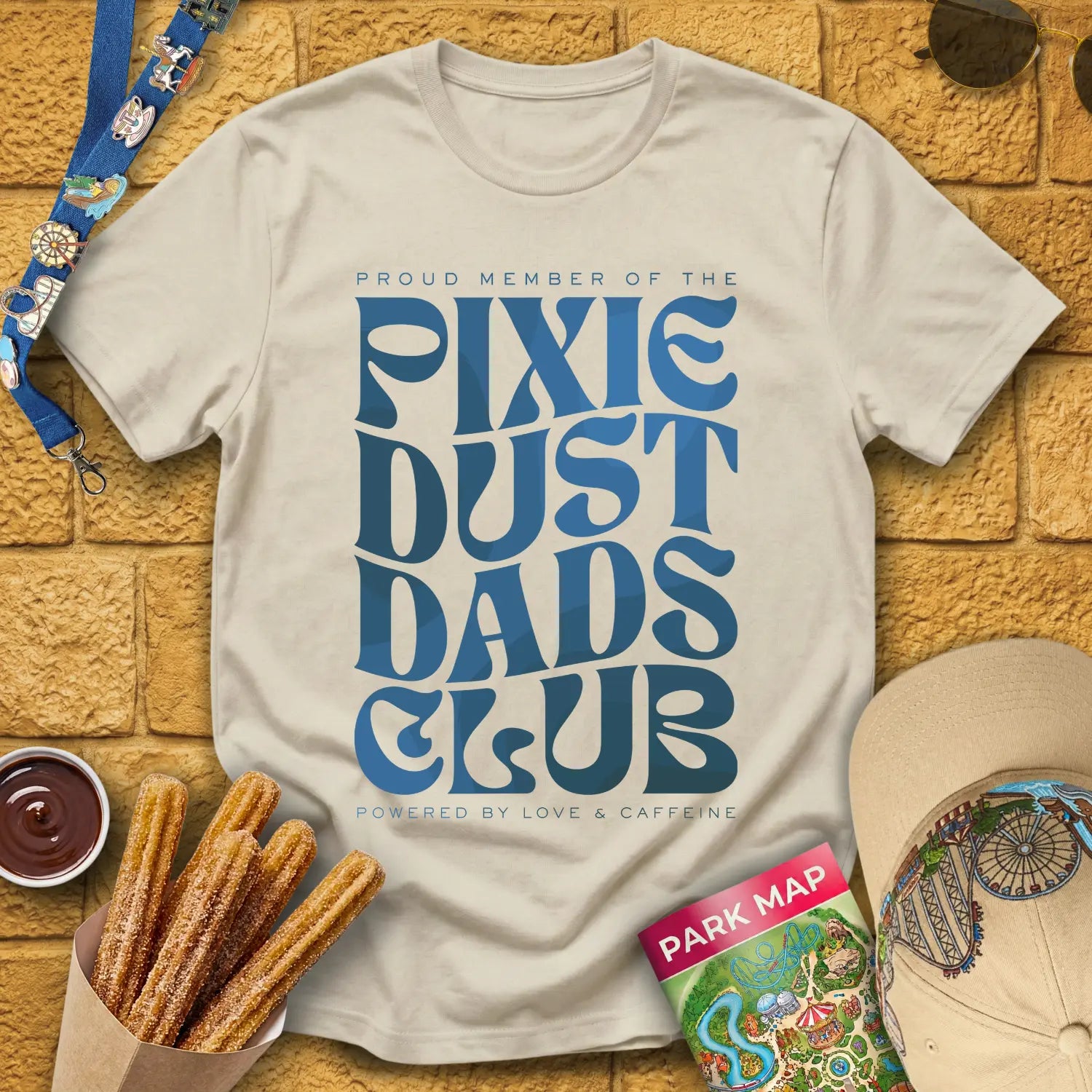 Pixie Dust Dads [Bold] T-Shirt for Theme Park Fans (Sand)