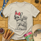 Pixie Dust Frenchie [Woodcut] T-Shirt for Theme Park Fans (Sand)