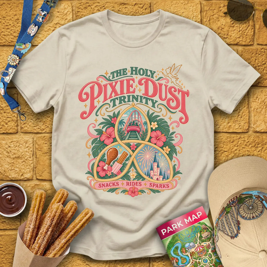 Pixie Dust Trinity [Artsy] T-Shirt for Theme Park Fans (Sand)