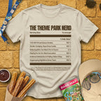 Theme Park Nerd Facts [Nutrition] T-Shirt for Theme Park Fans (Sand)