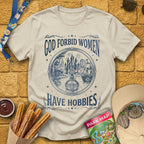 Women Hobbies [RetroArtsy] T-Shirt for Theme Park Fans (Sand)