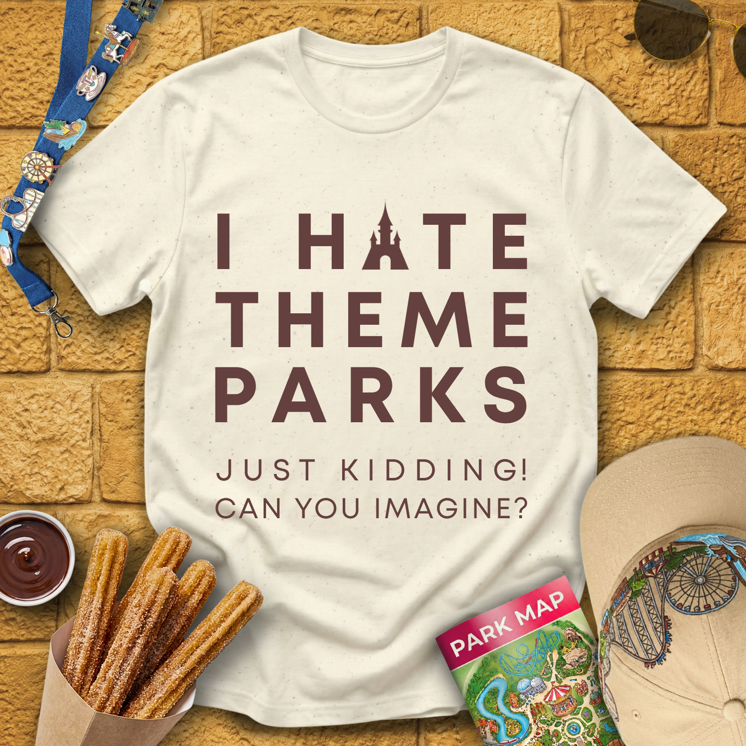 I Hate Theme Parks [Sleek] T-Shirt