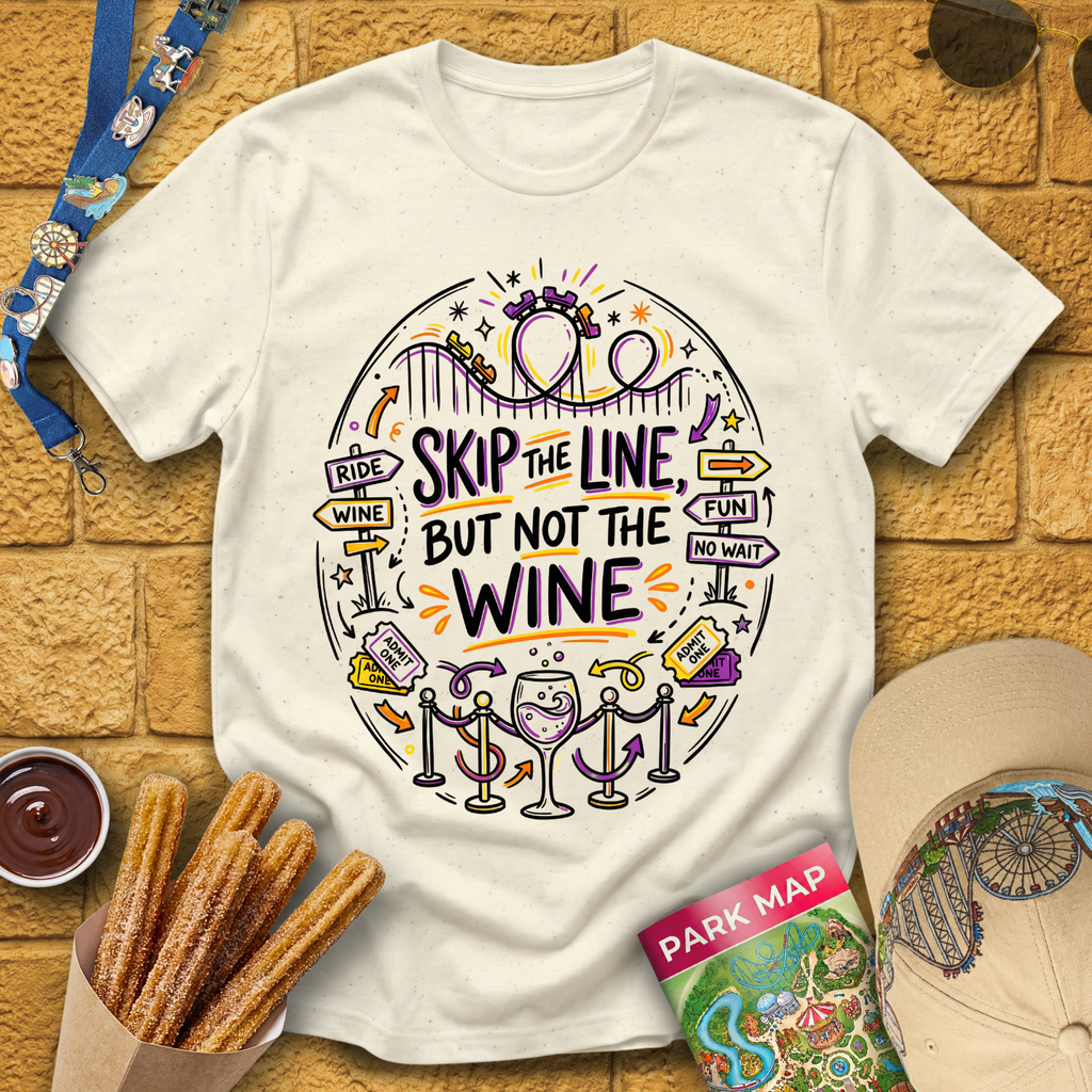 Skip Line, Not Wine 1 [Doodle] T-Shirt