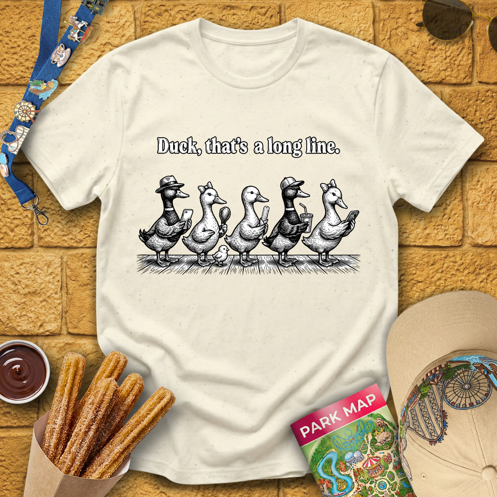 Duck, Long Line [WoodCut] T-Shirt