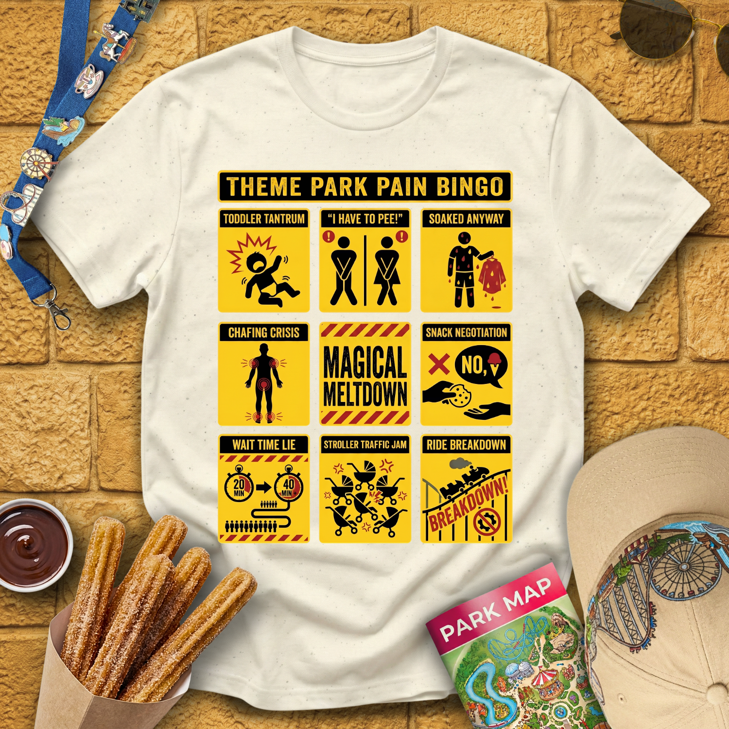 Theme Park Bingo [Warning] T-Shirt