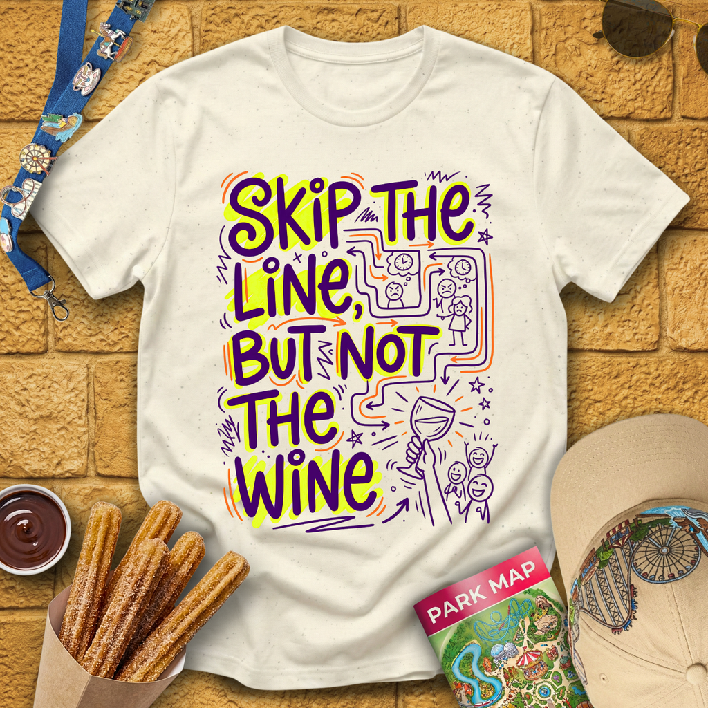 Skip Line, Not Wine 2 [Doodle] T-Shirt