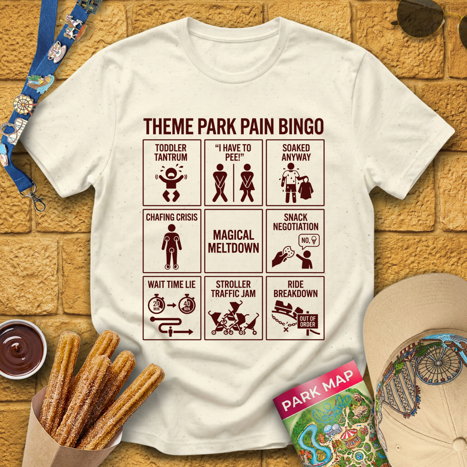Theme Park Bingo [Sleek] T-Shirt