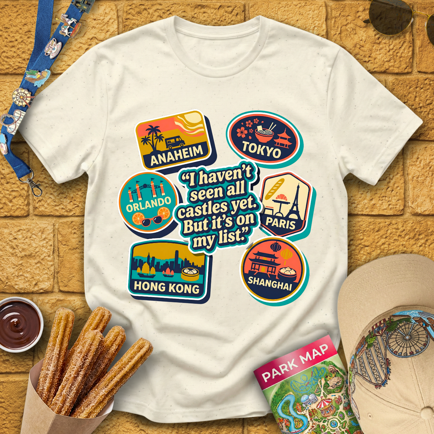 Castles On My List [Badges] T-Shirt