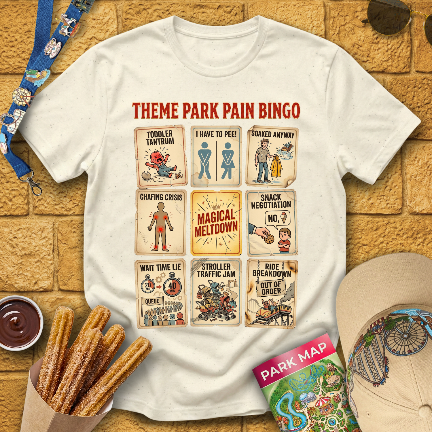 Theme Park Bingo [Vintage] T-Shirt