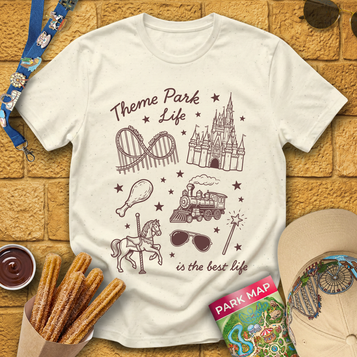 Theme Park Life [LineArt] T-Shirt