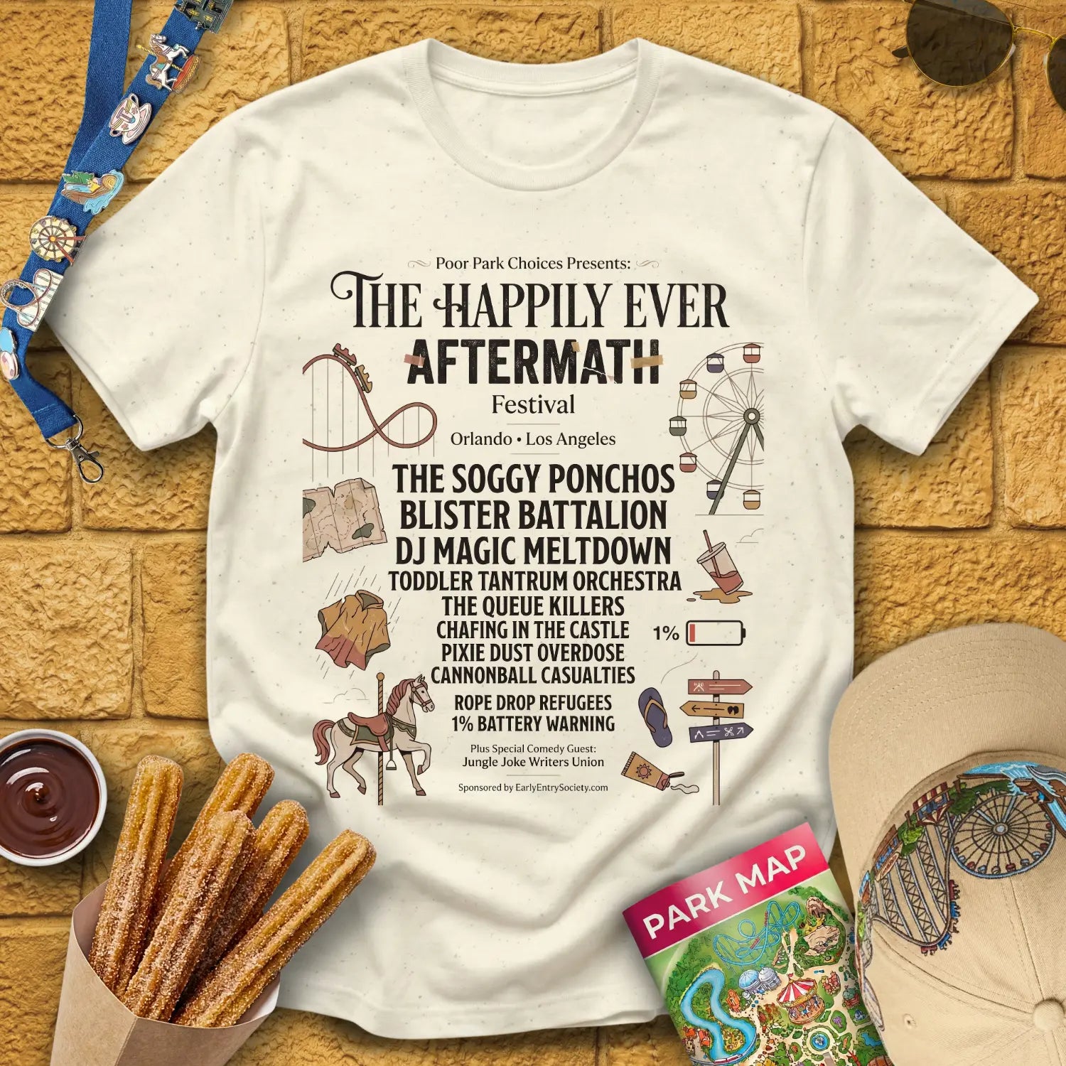 Aftermath Festival [Boutique] T-Shirt for Theme Park Fans (Natural)