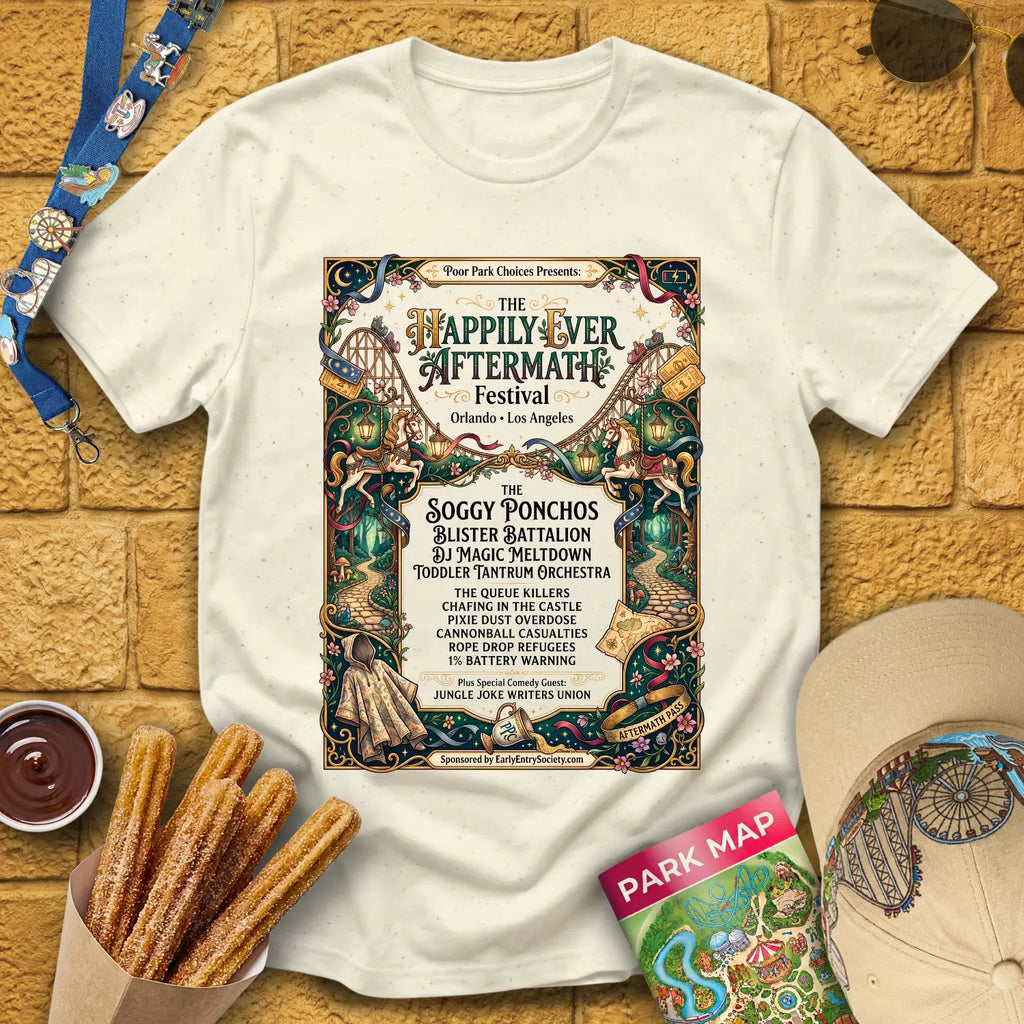 Aftermath Festival [FairyArt] T-Shirt for Theme Park Fans (Natural)