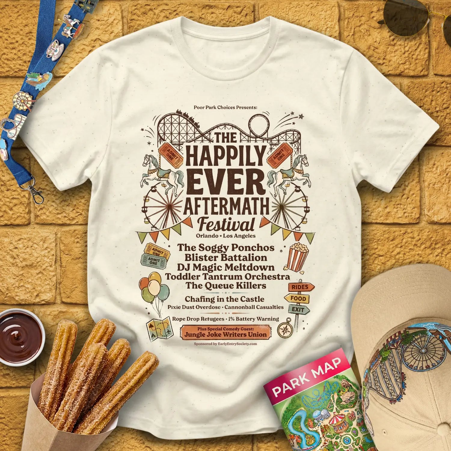 Aftermath Festival [Retro] T-Shirt for Theme Park Fans (Natural)