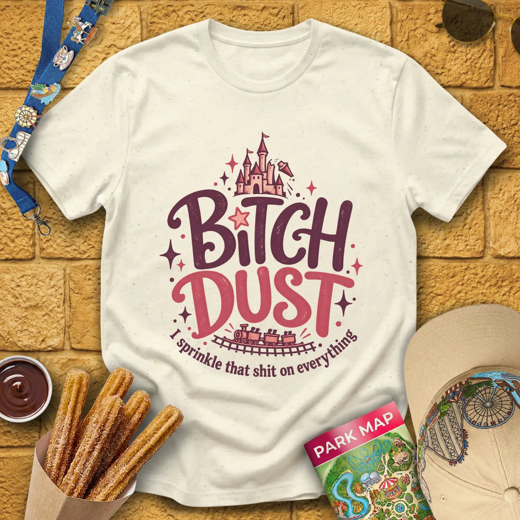 B Dust [Artsy] T-Shirt for Theme Park Fans (Natural)