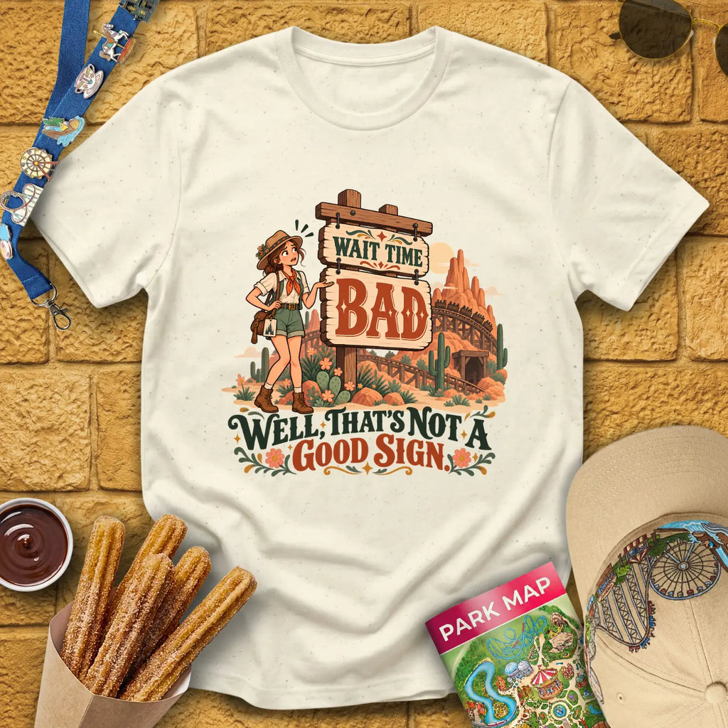 Bad Wait Time [Boho] T-Shirt for Theme Park Fans (Natural)