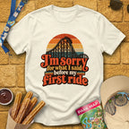 Before First Ride [70s] T-Shirt for Theme Park Fans (Natural)