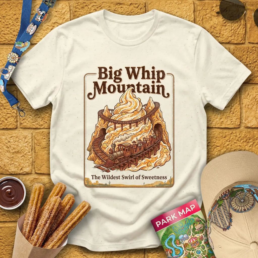 Big Whip Mountain [MidCen] T-Shirt for Theme Park Fans (Natural)
