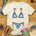 Bikini [Distressed] T-Shirt for Theme Park Fans (Natural)
