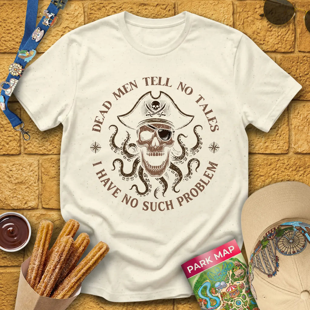 Dead Men Pirates [Circular] T-Shirt for Theme Park Fans (Natural)