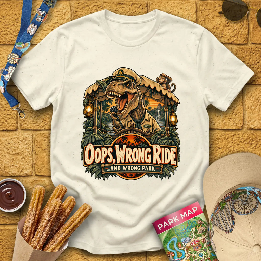 Dinosaur Skipper [Illu] T-Shirt for Theme Park Fans (Natural)