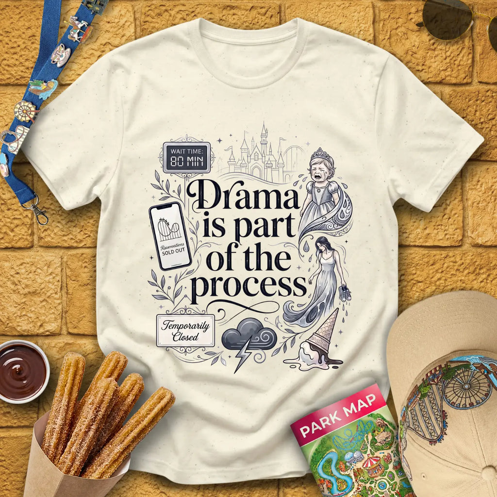Drama Process [Elite] T-Shirt for Theme Park Fans (Natural)