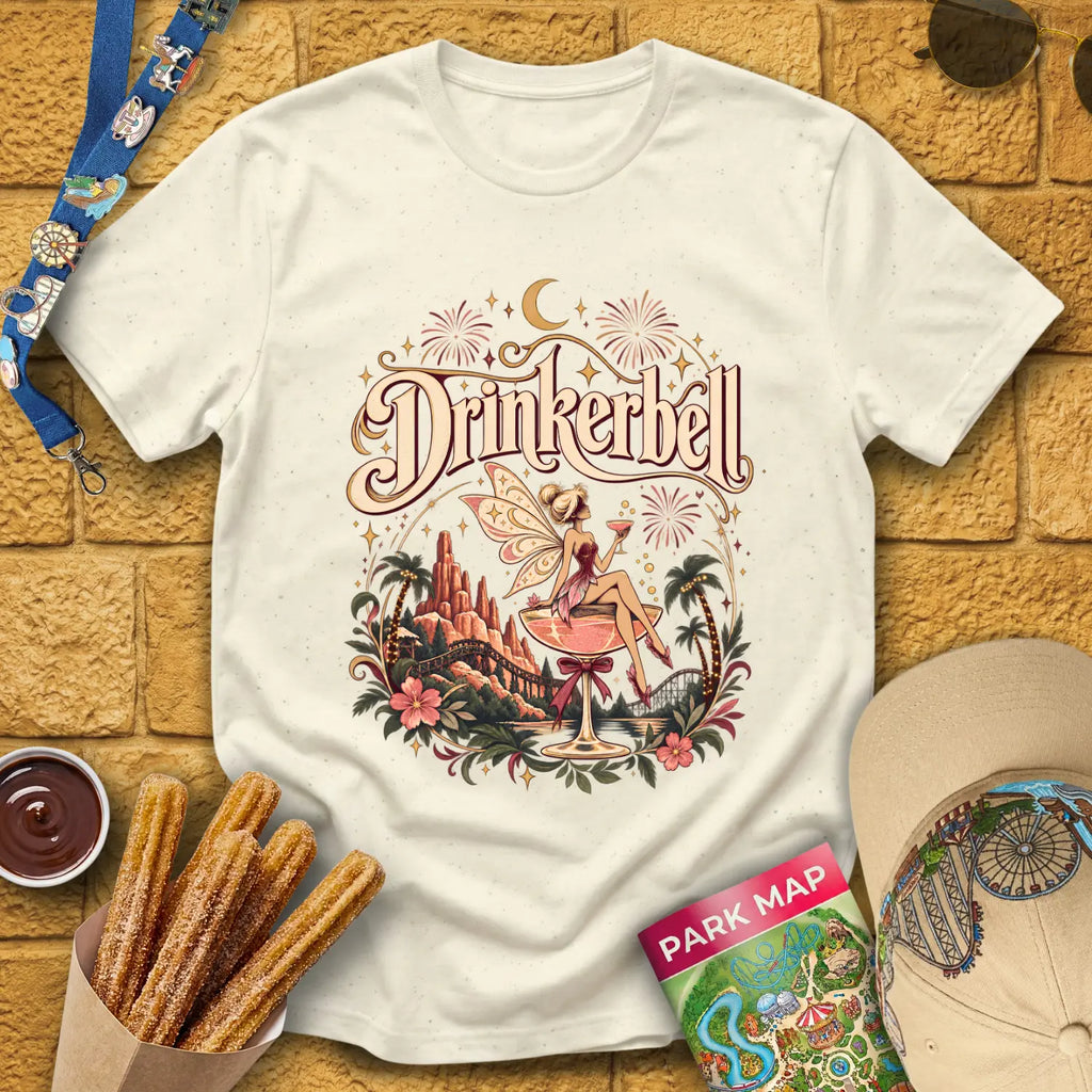 Drinkerbell [Boho] T-Shirt for Theme Park Fans (Natural)