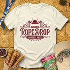 First At Rope Drop [VictorianSleek] T-Shirt for Theme Park Fans (Natural)