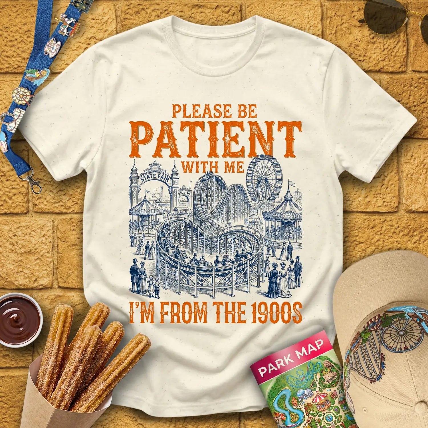 From The 1900s [RetroLine] T-Shirt for Theme Park Fans (Natural)