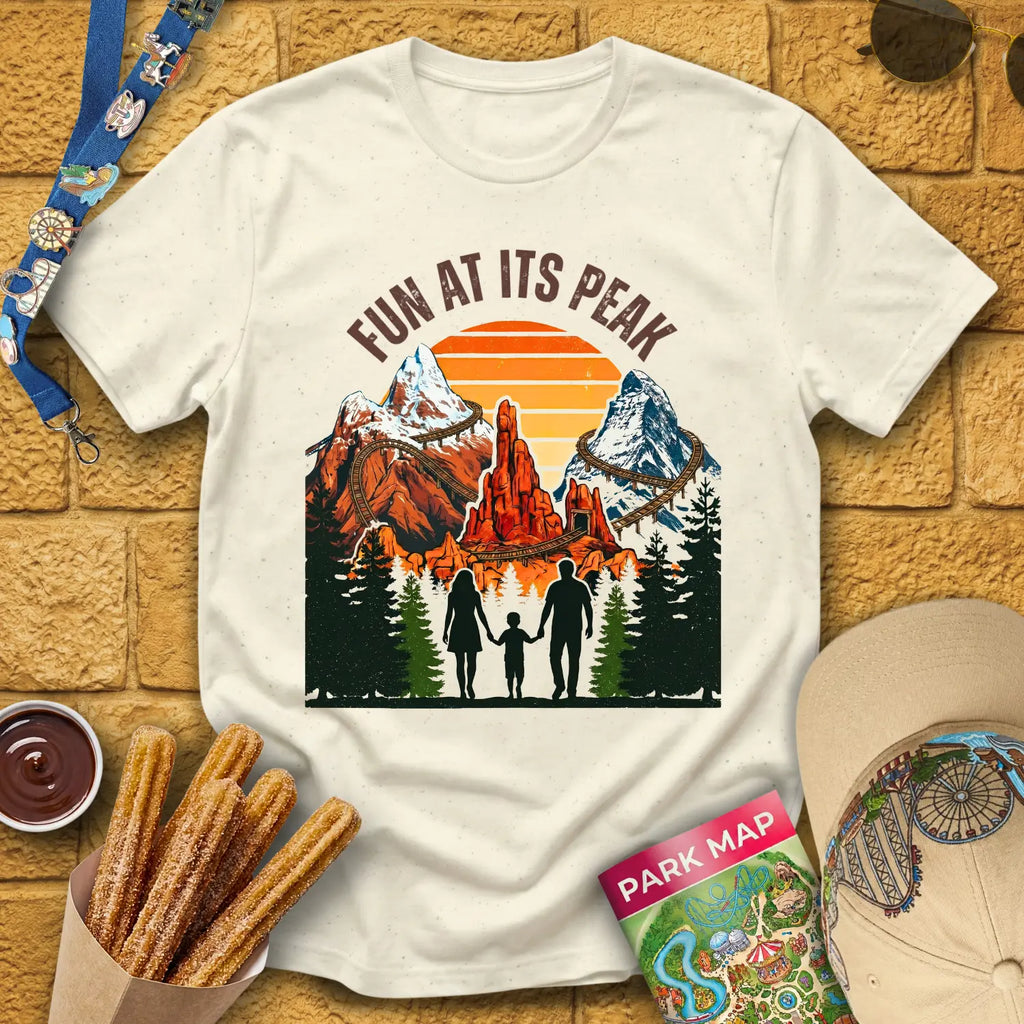 Fun At Its Peak [Retro] T-Shirt for Theme Park Fans (Natural)