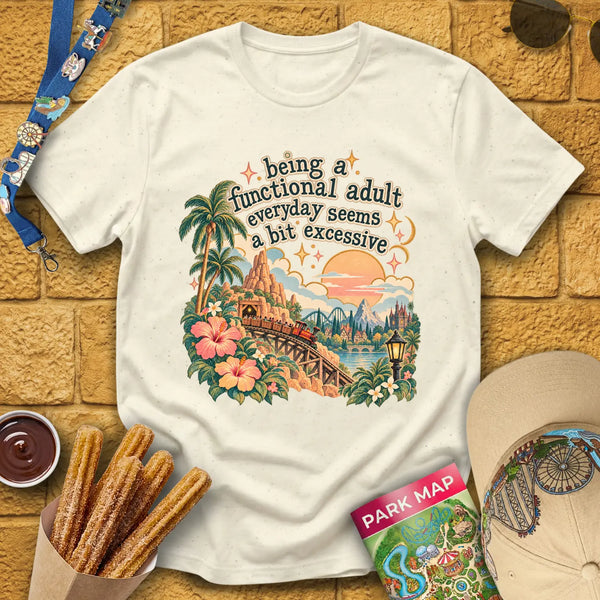 Functional Adult [FairyBoho] T-Shirt for Theme Park Fans (Natural)