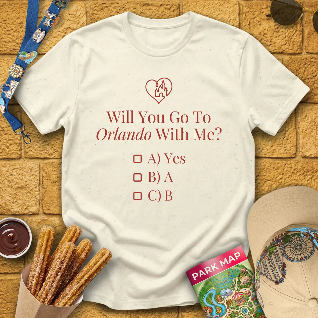 Go To Orlando [Sleek] T-Shirt for Theme Park Fans (Natural)