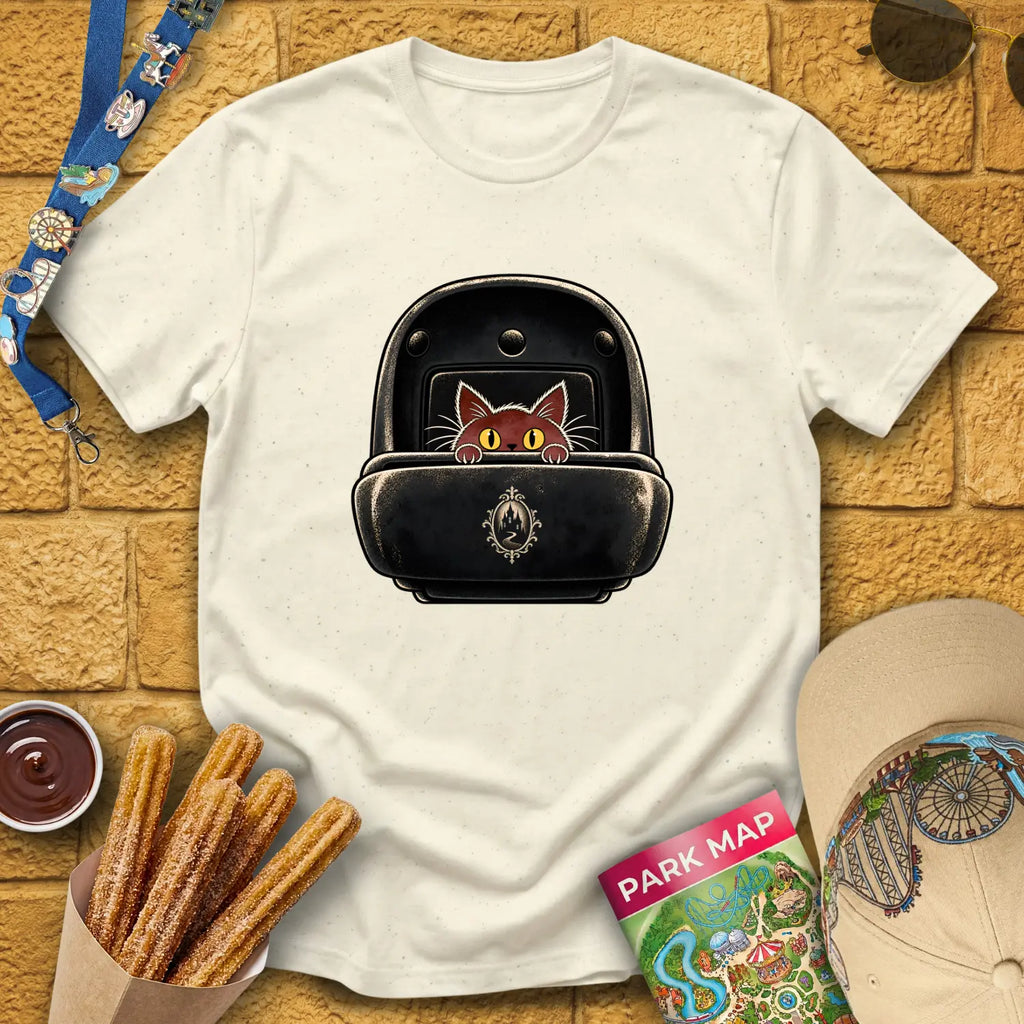 Haunted Cat [Illu] T-Shirt for Theme Park Fans (Natural)